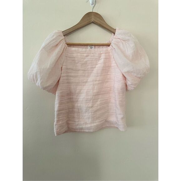 Abercrombie & Fitch Kids Pink Puff Sleeve Emerson Blouse Size 15/16 - Picture 2 of 4